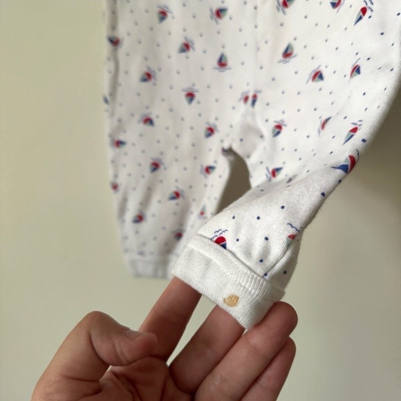 Vintage 90s Baby Romper 3 Months Sailboat Summer Nautical Beach Preppy July 4th - Picture 6 of 6